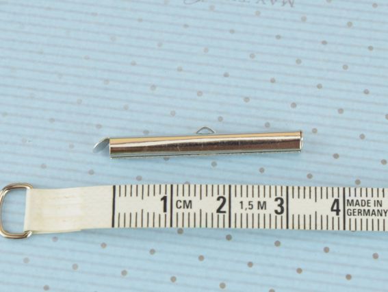 Затискач для бісерних прикрас та браслетів, 35мм, колір платина 2 шт