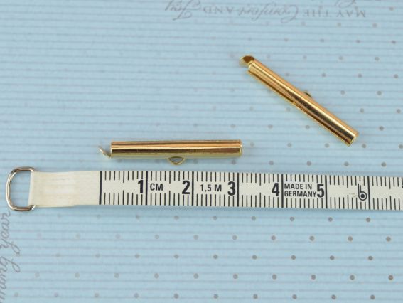 Затискач для бісерних прикрас та браслетів, 30мм, колір золотий 2 шт