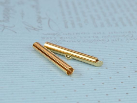 Затискач для бісерних прикрас та браслетів, 30мм, колір золотий 2 шт