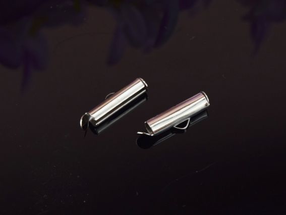 Зажим для бисерных браслетов, 16 мм, платина , 2 шт