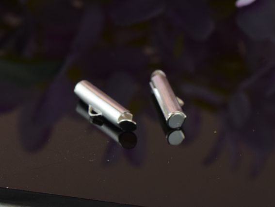 Затискач для бісерних прикрас та браслетів, 16мм, колір Срібло 2 шт