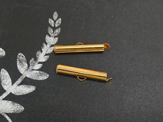 Зажим для бисерных браслетов, 25мм, золото, 2 шт