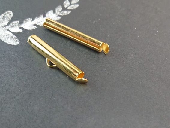 Зажим для бисерных украшений и браслетов, 25 мм, цвет золотой 2 шт