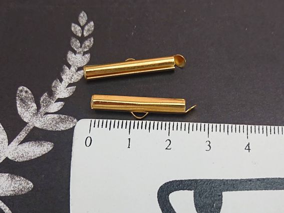 Зажим для бисерных украшений и браслетов, 25 мм, цвет золотой 2 шт