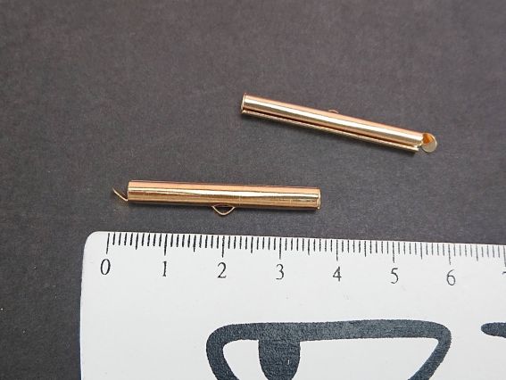 Затискач для бісерних прикрас та браслетів, 35 мм, колір золотий 2 шт