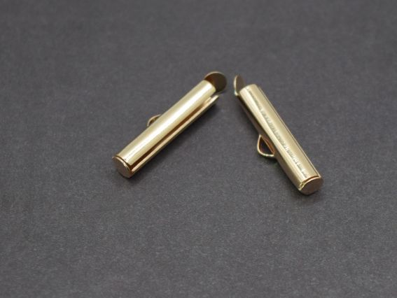 Зажим для бісерних браслетів, 20мм, світле золото, 2 шт