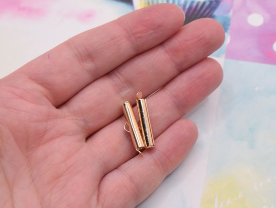 Затискач для бісерних прикрас та браслетів, 20 мм, колір золотий 2 шт