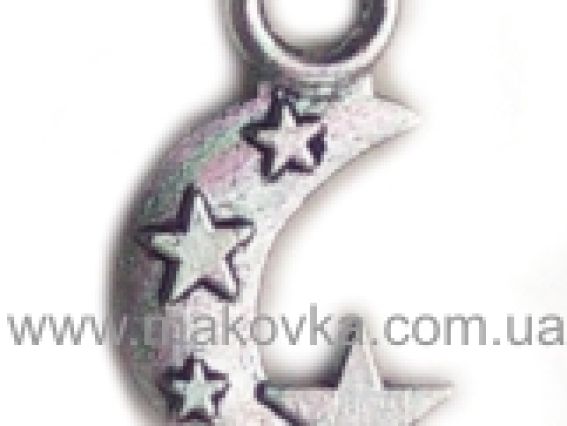 Подвеска Месяц маленький, античное серебро, 50 шт Подвеска Месяц маленький, античное серебро, 50 шт