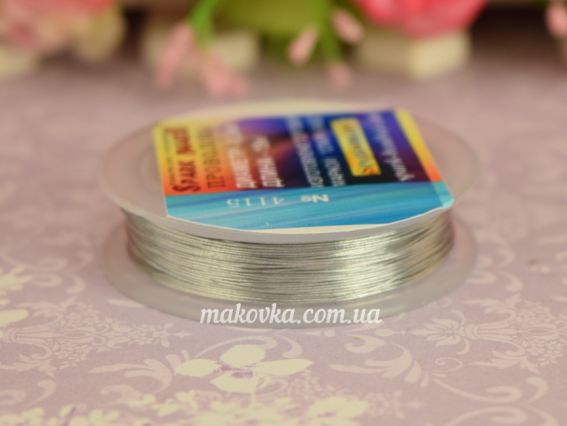 Проволока для бісера 0,3 мм СЕРЕБРО, № 4115 Spark beads , 1 катушка 15 м Проволока для бісера 0,3 мм СЕРЕБРО, № 4115 Spark beads , 1 катушка 15 м