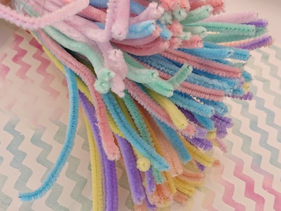 Набір синельного дроту з ворсом Мікс пастельний 30 см, 99-100 шт