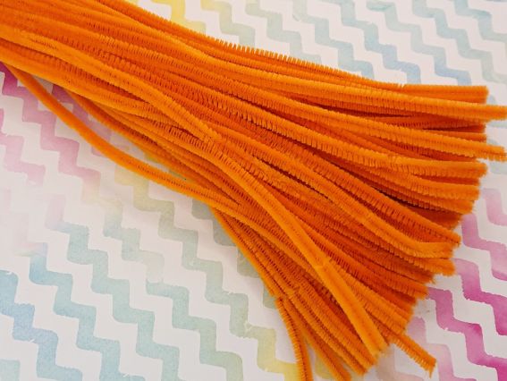 Дріт із ворсом помаранчевий 30 см Дріт із ворсом помаранчевий 30 см
