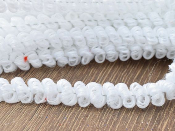 Проволока с ворсом КУЧЕРЯВАЯ белая 30 см