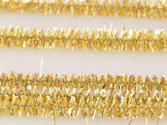 Синельная проволока золотая с ворсом ЛЮРЕКС 30 см, 1 шт