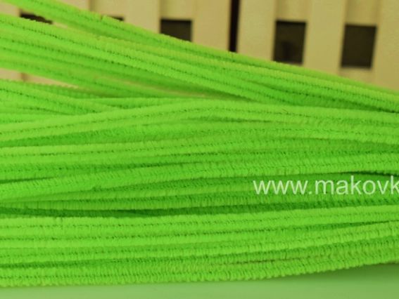 Проволока с ворсом салатовая неоновая, 30 см, 1 шт