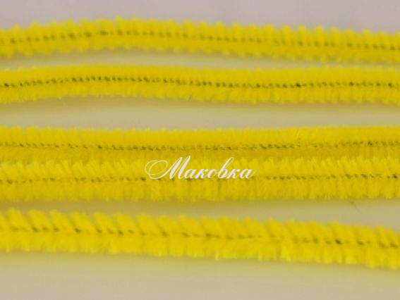 Проволока с ворсом Желтая темная 30 см, 1 шт Проволока с ворсом Желтая темная 30 см, 1 шт