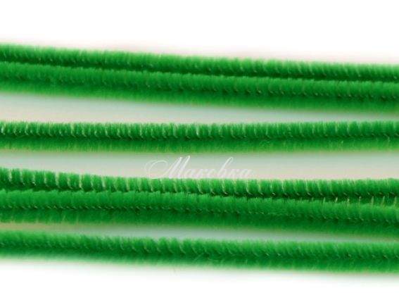 Проволока с ворсом Зеленая темная 30 см, 1 шт