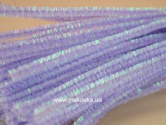 Проволока с ворсом СИРЕНЬ голографическая, 30 см, 1 шт