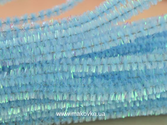 Дріт з ворсом БЛАКИТНИЙ голографічний, 30 см, 1 шт Дріт з ворсом БЛАКИТНИЙ голографічний, 30 см, 1 шт