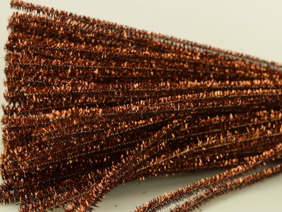 Дріт з ворсом коричневий люрексовий 30 см, 1 шт Дріт з ворсом коричневий люрексовий 30 см, 1 шт