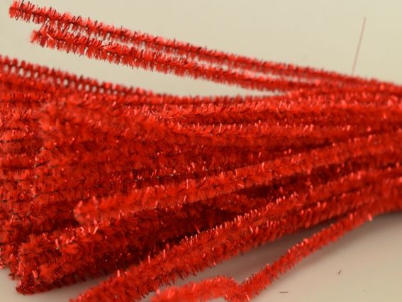 Синельная проволока красная с люрексом 30 см