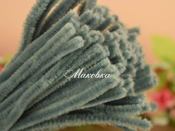 Проволока с ворсом СЕРАЯ, 30 см, 1 шт