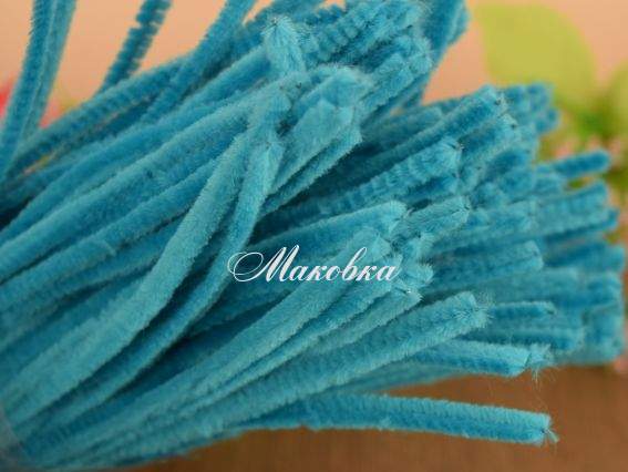 Проволока с ворсом БИРЮЗОВАЯ , 30 см, 1 шт Проволока с ворсом БИРЮЗОВАЯ , 30 см, 1 шт