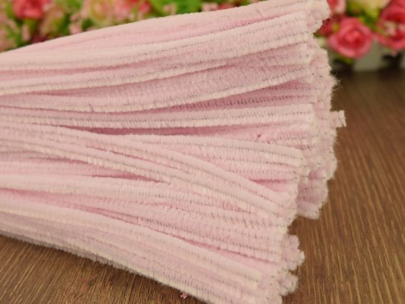 Проволока с ворсом Пастельно-РОЗОВАЯ , длина 30 см, 1 шт Проволока с ворсом Пастельно-РОЗОВАЯ , длина 30 см, 1 шт