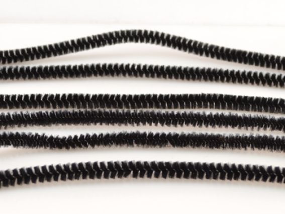 Синельная проволока с ворсом Черная 30 см, 1 шт