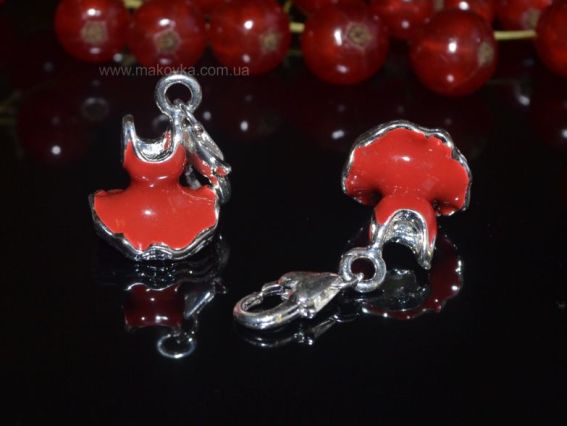 Підвіска Сукня червона з карабіном 