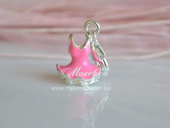 Подвеска с карабином Платье розовое, 1 шт