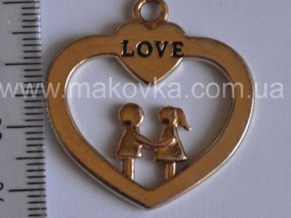 Подвеска Сердце Влюбленные, большая Подвеска Сердце Влюбленные, большая