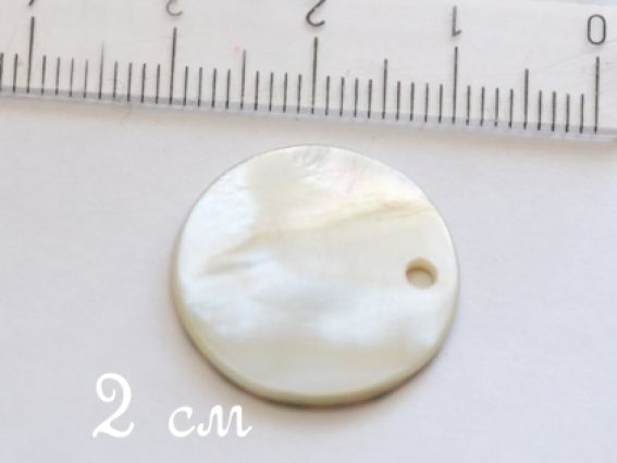 Підвіска з черепашки з надрукованим візерунком 20 мм кругла №02