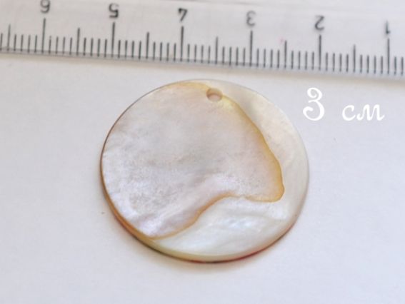 Підвіска з черепашки з візерунком 20 мм кругла №01