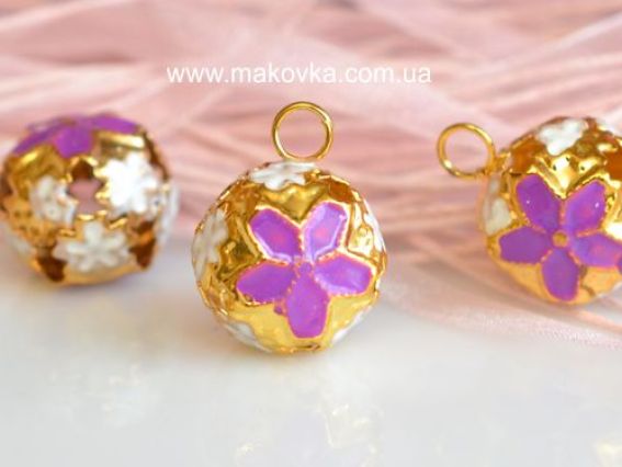 Бубенчик Цветочки сиреневые, 1 шт Бубенчик Цветочки сиреневые, 1 шт