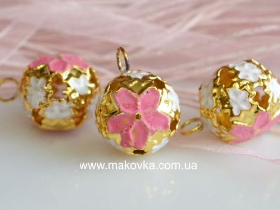 Бубенчик Цветочки светло-розовые, 1 шт Бубенчик Цветочки светло-розовые, 1 шт