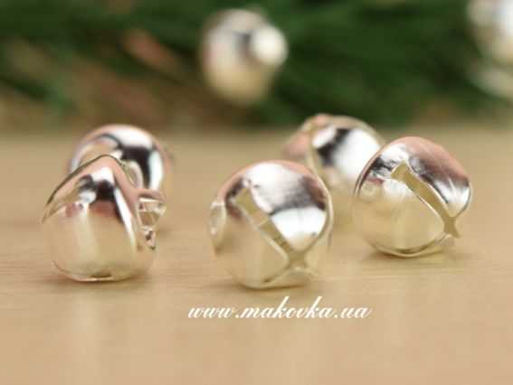 Бубенцы 10х10х9 мм, серебряного цвета, 10 гр Бубенцы 10х10х9 мм, серебряного цвета, 10 гр