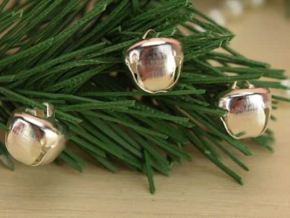 Бубенчики металлические 12х10 мм, серебряного цвета, 10 гр