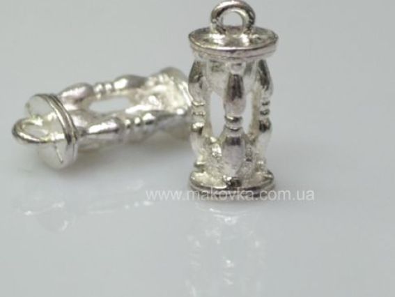 Подвеска Песочные часы, серебро, 1 шт