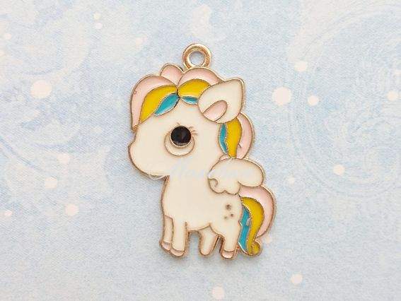 Подвеска цветная Поняшка с разноцветной гривой, эмаль, 1 шт