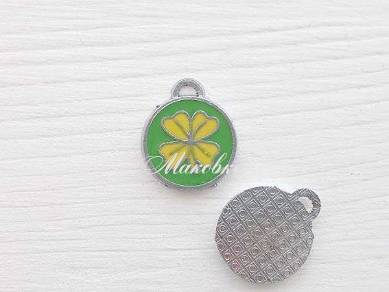 Подвеска цветная Клевер, эмаль, 1 шт