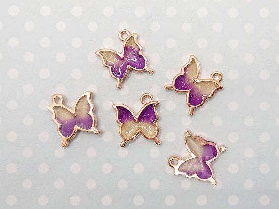 Подвеска цветная Бабочка Желто-Сиреневая