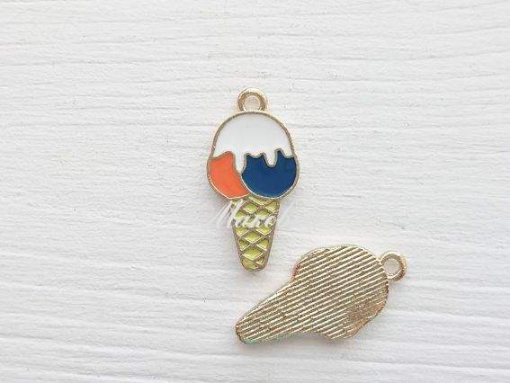 Подвеска цветная Мороженное рожок, эмаль, 1 шт
