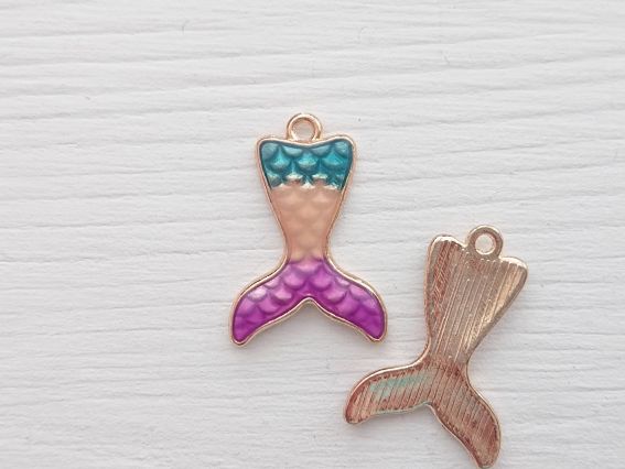 Подвеска цветная Хвост русалки, эмаль, 1 шт