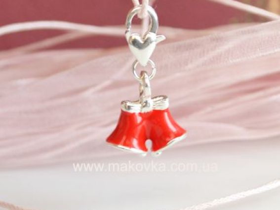 Подвеска с карабином Колокольчики красные Подвеска с карабином Колокольчики красные