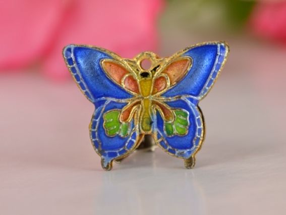 Подвеска Клуазоне Бабочка №01 синяя Подвеска Клуазоне Бабочка №01 синяя