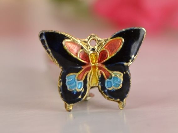 Подвеска Клуазоне Бабочка №01 черная Подвеска Клуазоне Бабочка №01 черная