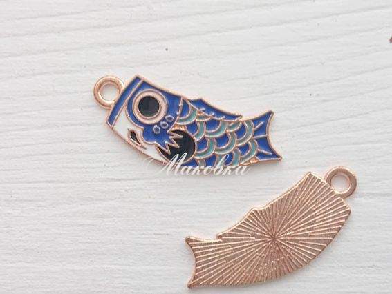 Подвеска цветная Рыба эмаль, 1 шт