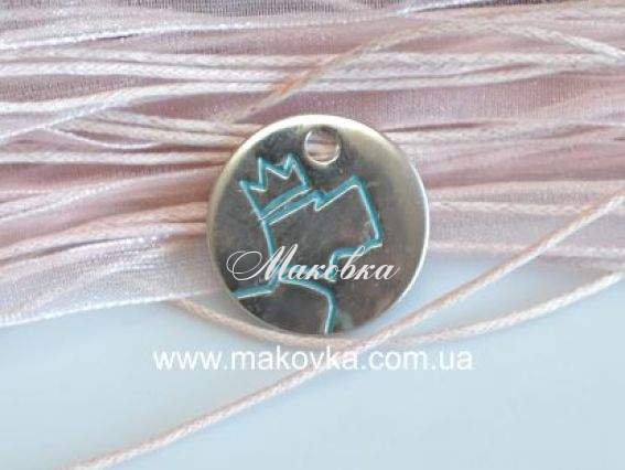 Подвеска круглая С собакой, 22 мм, эмаль