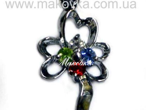 Подвеска-кулон Цветок с разноцв. камнями №2 Подвеска-кулон Цветок с разноцв. камнями №2