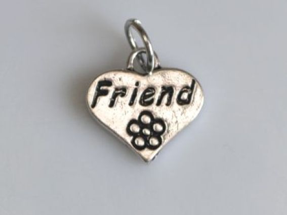 Подвеска Сердце Friend, античное серебро, 1 шт Подвеска Сердце Friend, античное серебро, 1 шт